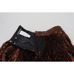 Dolce & Gabbana Bronze Sequined High Waist A-line Maxi Skirt SKI1814 - 40