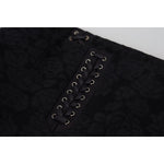 Dolce & Gabbana Black Brocade Mini Above Knee Pencil Skirt SKI1857- 44