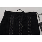 Dolce & Gabbana Black Brocade Mini Above Knee Pencil Skirt SKI1857- 44