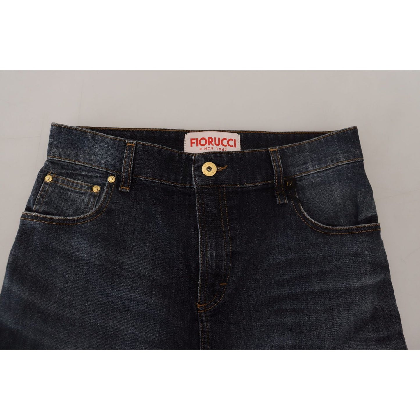 Fiorucci Dark Blue Washed Mid Waist Pencil Cut Denim Skirt SKI1327- 40