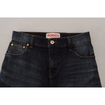 Fiorucci Dark Blue Washed Mid Waist Pencil Cut Denim Skirt SKI1327- 40