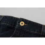 Fiorucci Dark Blue Washed Mid Waist Pencil Cut Denim Skirt SKI1327- 40