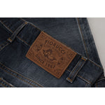 Fiorucci Dark Blue Washed Mid Waist Pencil Cut Denim Skirt SKI1327- 40