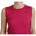 Dolce & Gabbana Pink Silk Vest Pullover Crewneck Tank Top TSH8147- 36
