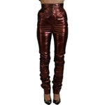 Dolce & Gabbana Metallic Bronze High Waist Skinny Jeans PAN74203- 40