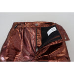 Dolce & Gabbana Metallic Bronze High Waist Skinny Jeans PAN74203- 40