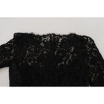 Dolce & Gabbana Black Cotton Lace Trim Long Sleeves Top TSH83729- 36