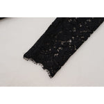 Dolce & Gabbana Black Cotton Lace Trim Long Sleeves Top TSH83729- 36