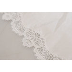 Dolce & Gabbana White Cotton Lace Trim Turtle Neck Blouse Top TSH83731- 40