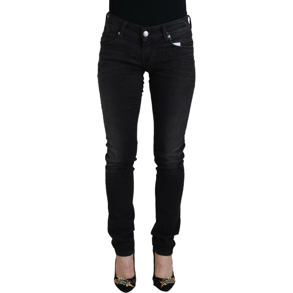 Acht Black Cotton Low Waist Slim Fit Women Casual Denim Jeans PAN71821- 26