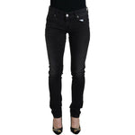 Acht Black Cotton Low Waist Slim Fit Women Casual Denim Jeans PAN71821- 26