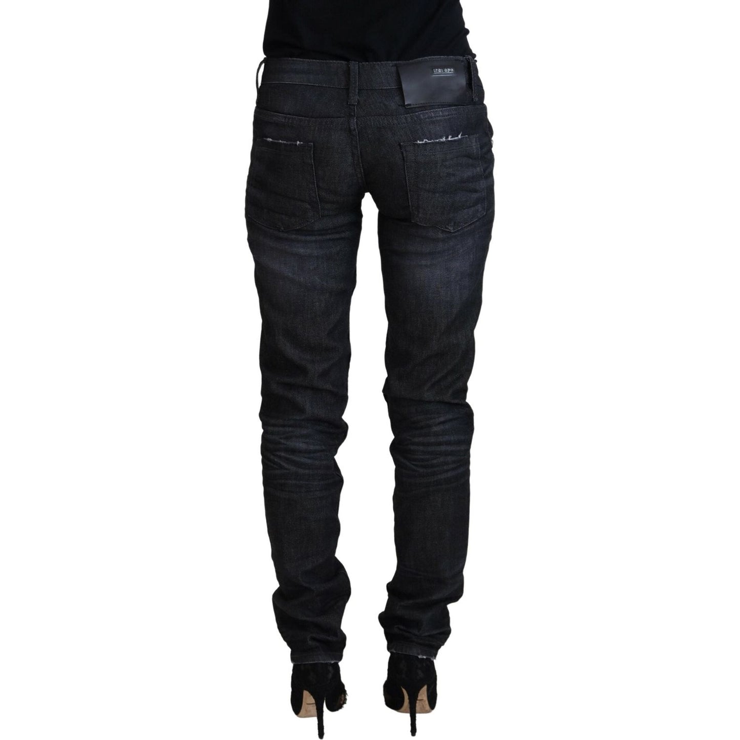 Acht Chic Black Low Waist Straight Jeans Acht Black