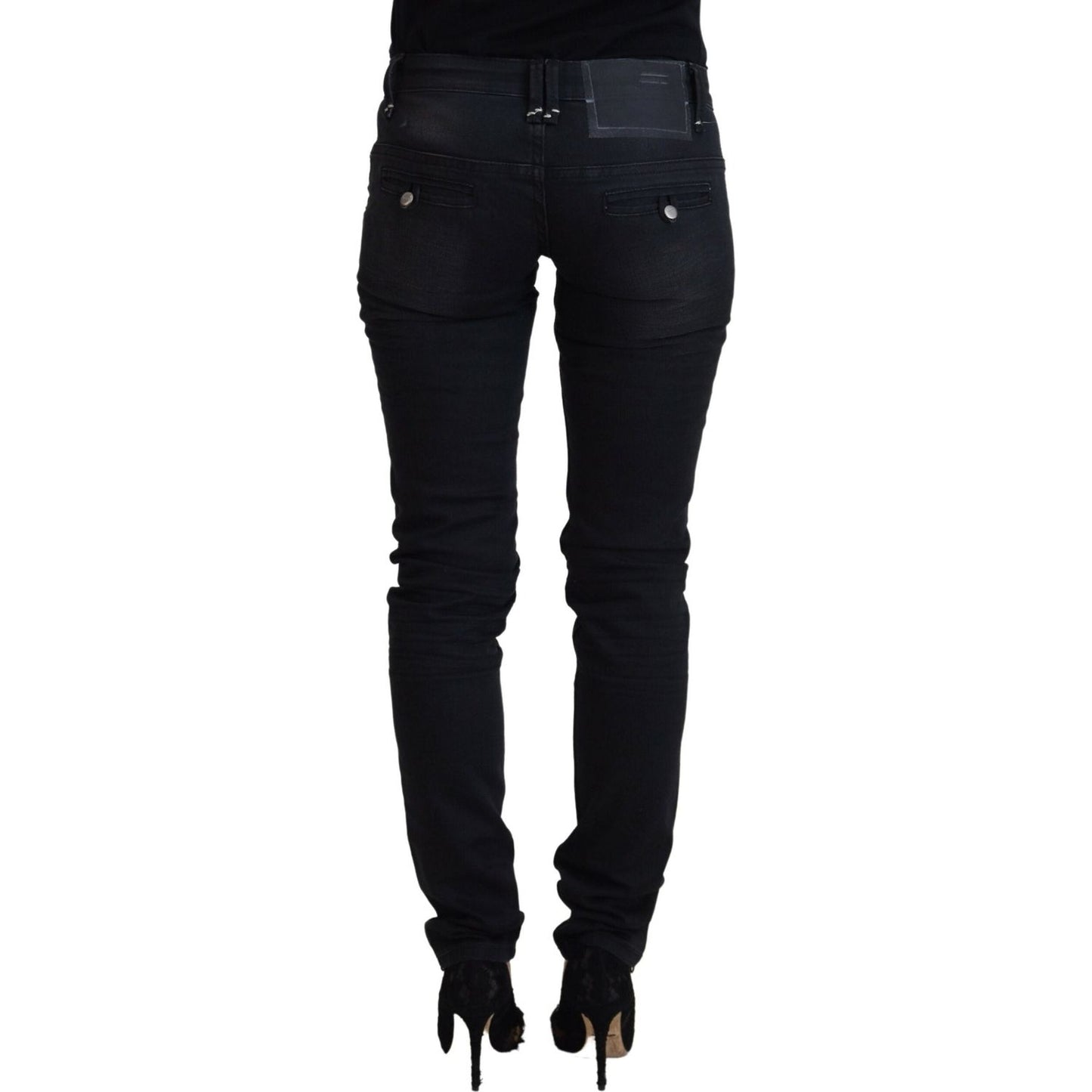 Acht Black Washed Cotton Skinny Women Casual Denim Jeans PAN72667- 40
