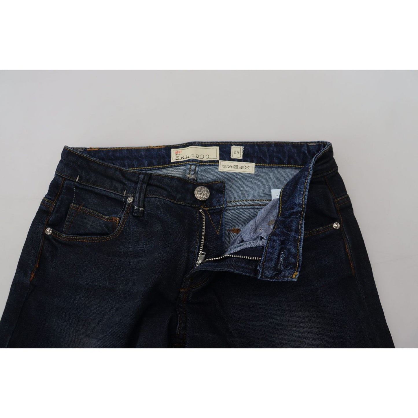 Acht Blue Cotton Skinny Low Waist Women Casual Denim Jeans PAN72693- 26
