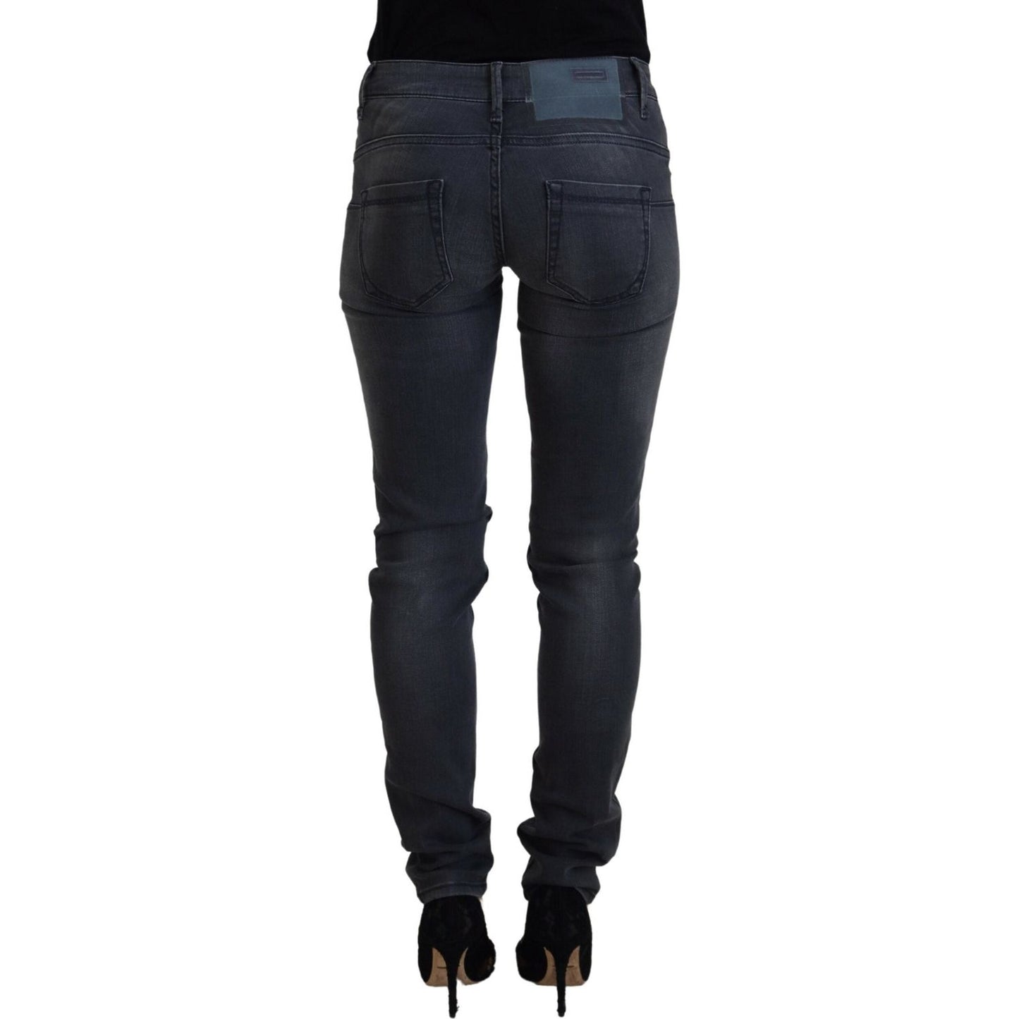Acht Gray Cotton Skinny Low Waist Women Casual Denim Jeans PAN72694- 26