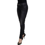 Fiorucci Black Cotton Low Waist Skinny Women Casual Jeans PAN74075-28