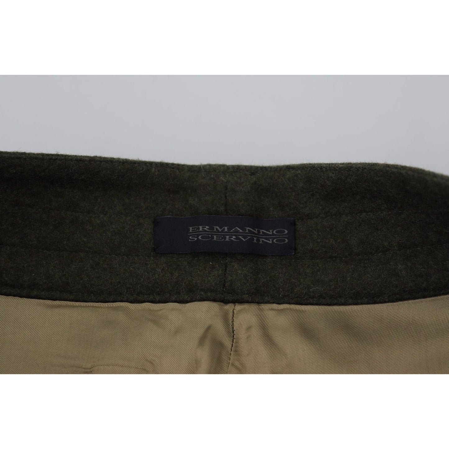 Ermanno Scervino Elegant Tapered Green Wool-Blend Pants Ermanno Scervino Gray