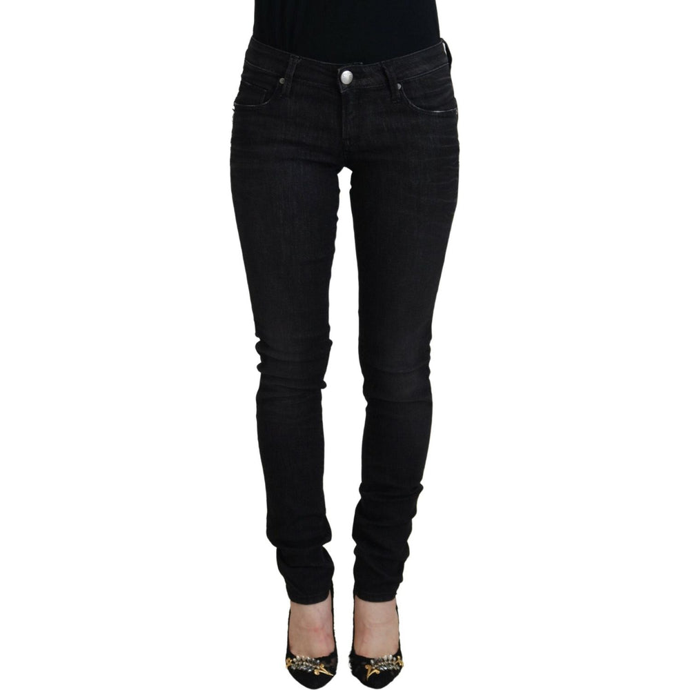 Acht Black Cotton Slim Fit Women Casual Denim Jeans PAN74112-27