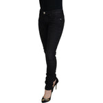 Acht Black Cotton Slim Fit Women Casual Denim Jeans PAN74112-27