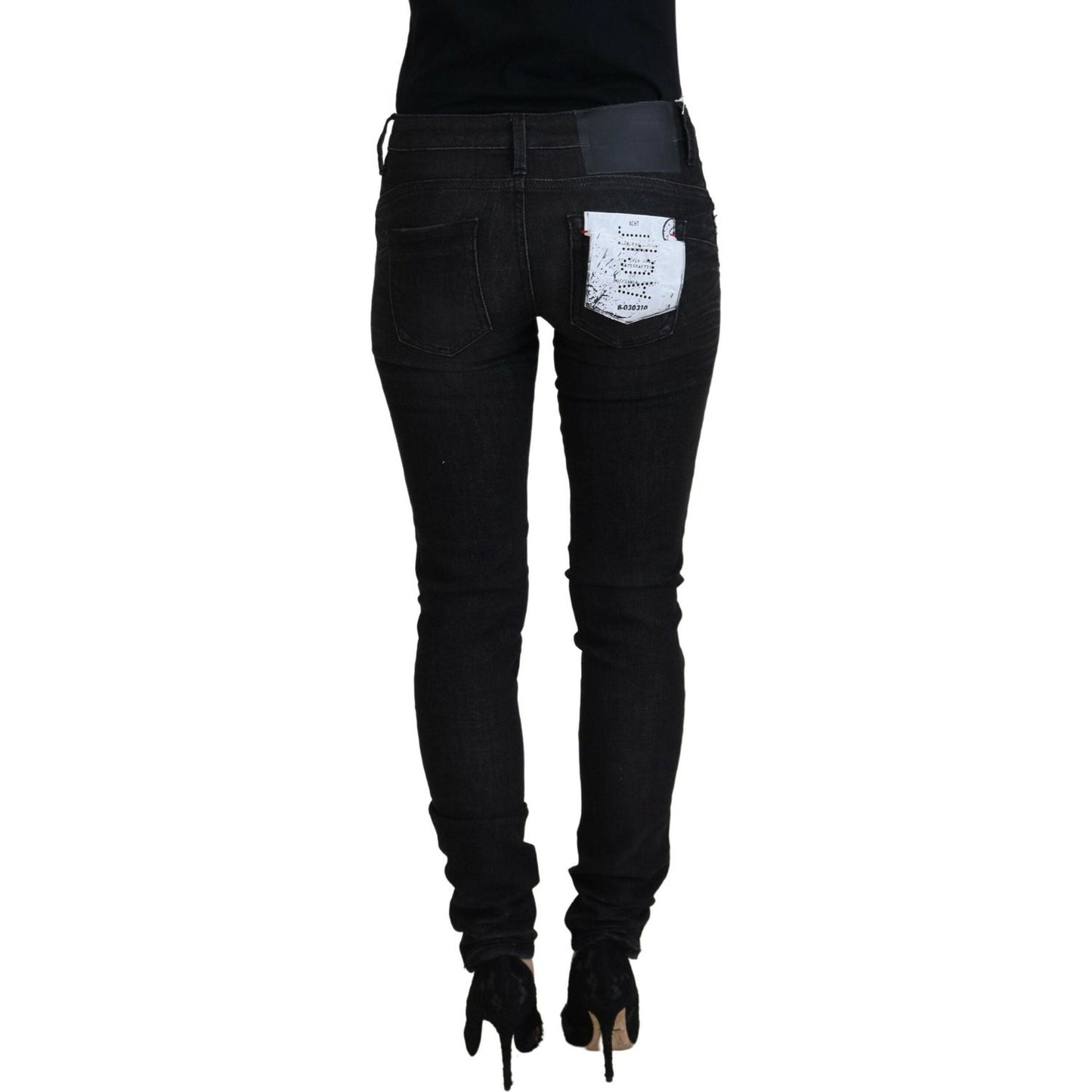 Acht Black Cotton Slim Fit Women Casual Denim Jeans PAN74112-27