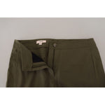 LAUREL Green Cotton High Waist Women Tapered Pants PAN74115-40