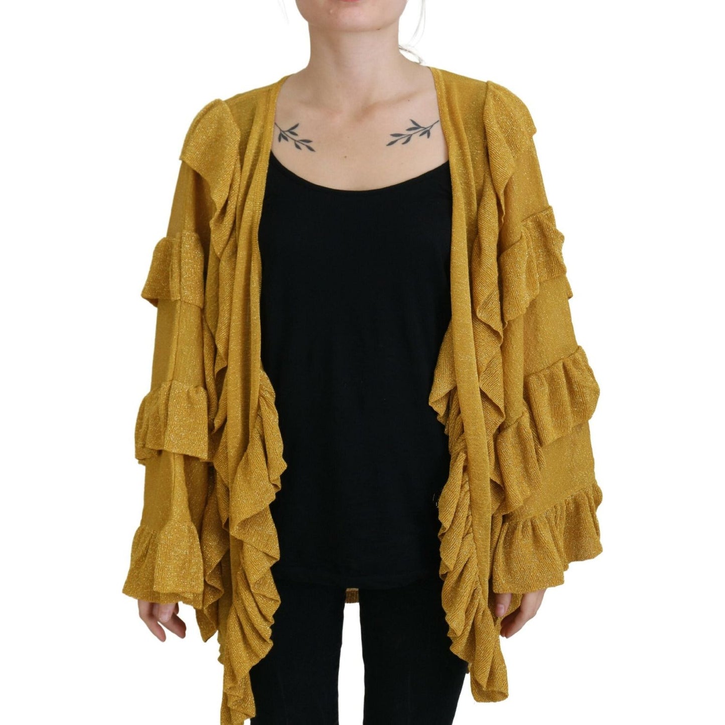 Aniye By Gold Long Sleeves Ruffled Women Cardigan Sweater TSH84017- 40