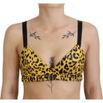 Dolce & Gabbana Yellow Leopard Cropped Bustier Corset Bra Top TSH83156 -40