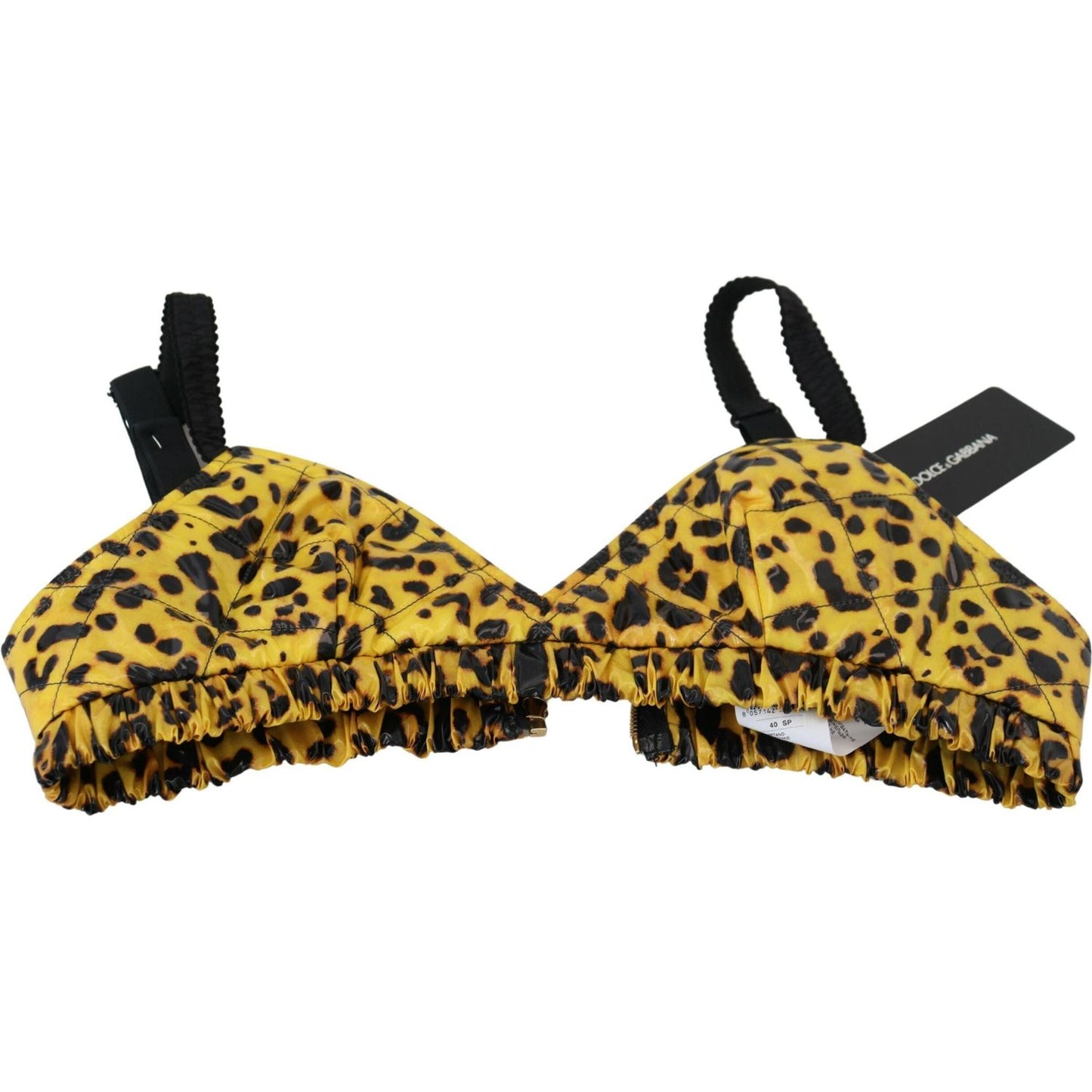 Dolce & Gabbana Yellow Leopard Cropped Bustier Corset Bra Top TSH83156 -40