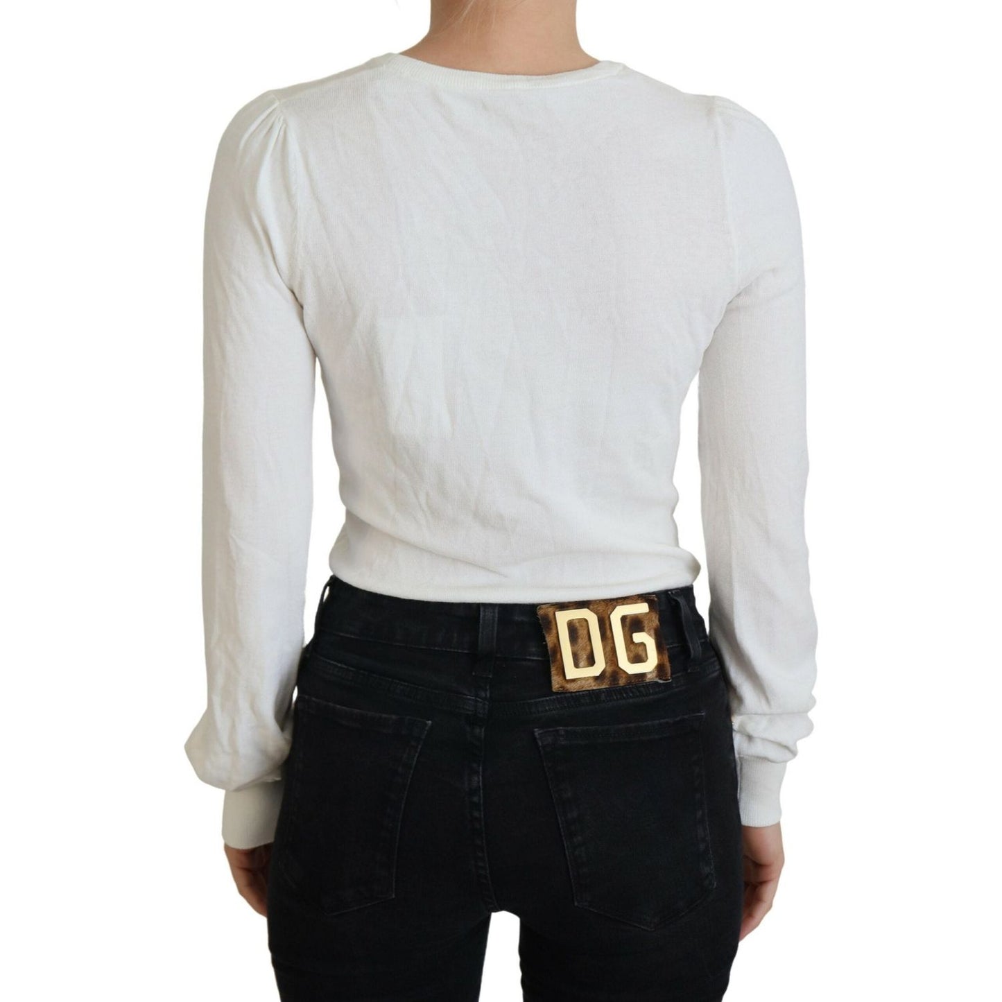Patrizia Pepe Chic Ivory Casual Blouse Patrizia Pepe Black