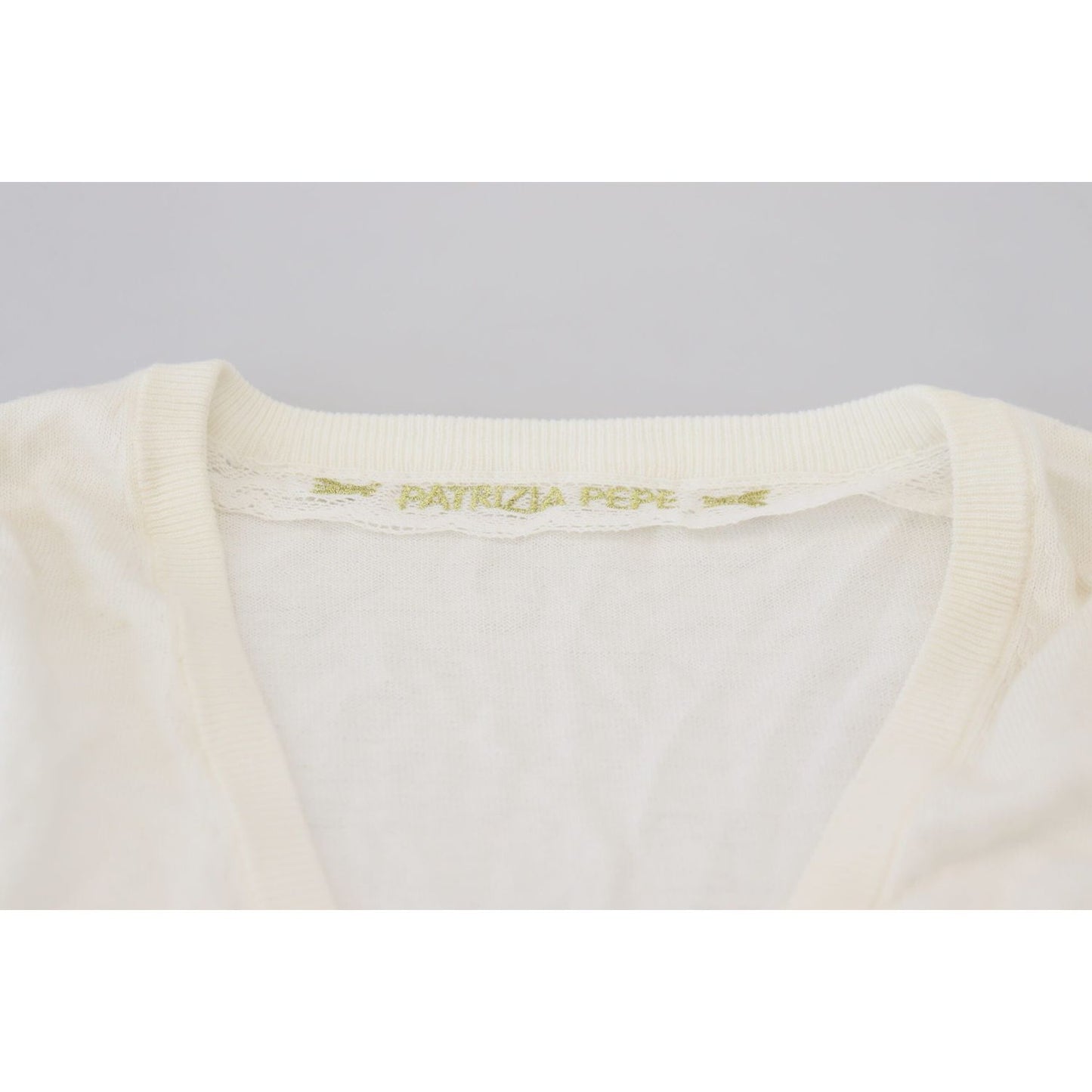 Patrizia Pepe Chic Ivory Casual Blouse Patrizia Pepe Light Gray