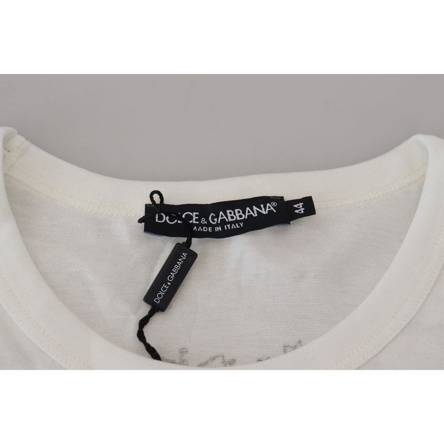 Dolce & Gabbana Elegant Floral Crown Tee Dolce & Gabbana Gray
