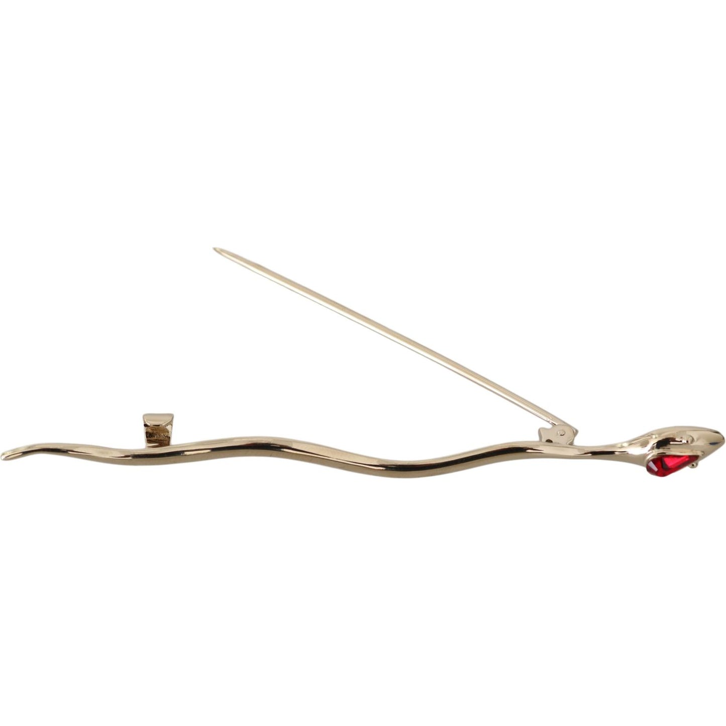 Dolce & Gabbana Silver Brass Crystal Spilla Serpente Brooch Pin SMY5059