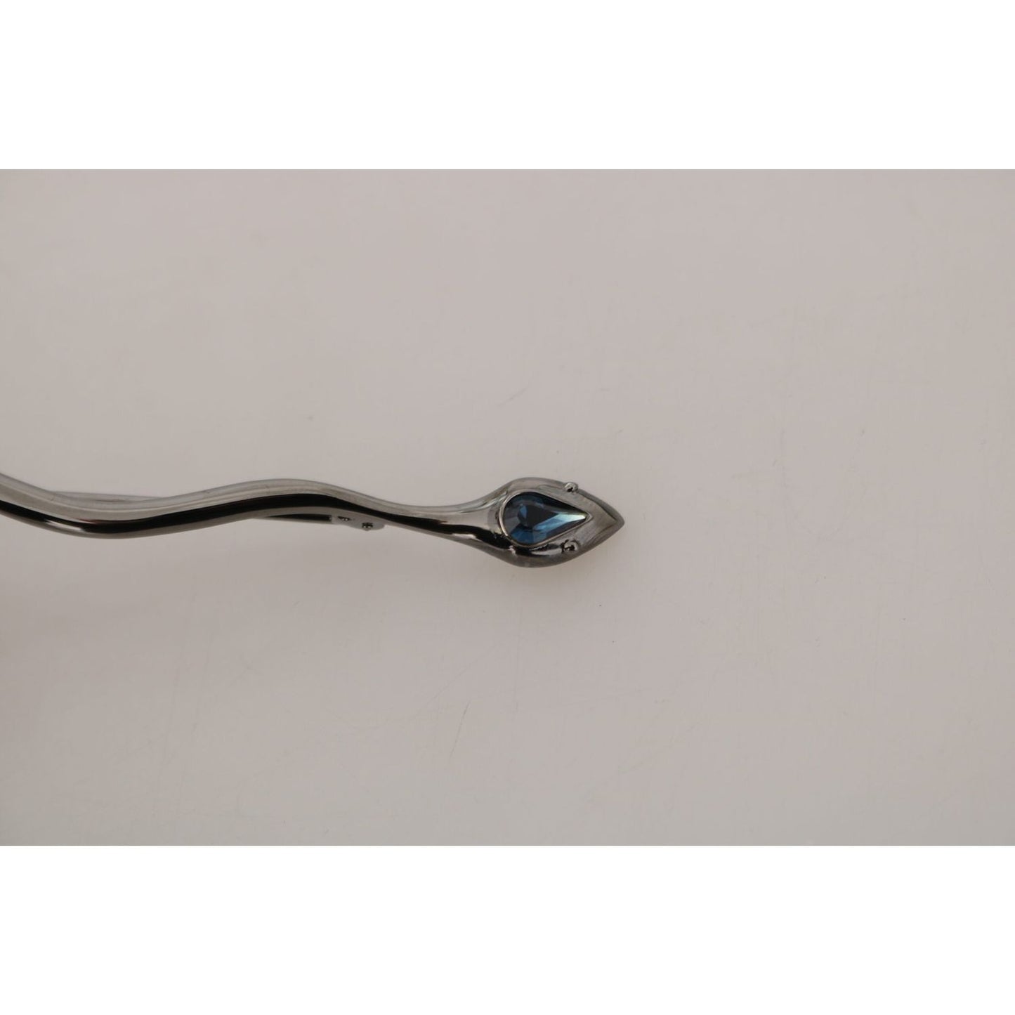 Dolce & Gabbana Silver Brass Crystal Spilla Serpente Brooch Pin Brooch