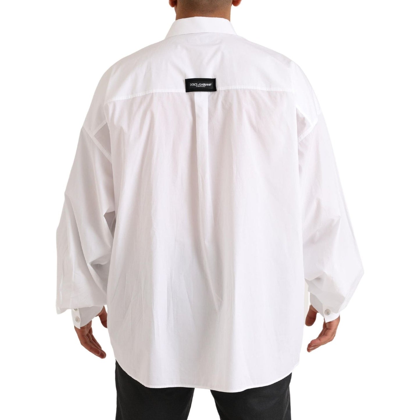 Dolce & Gabbana Elegant White Cotton Formal Shirt Dolce & Gabbana Light Gray