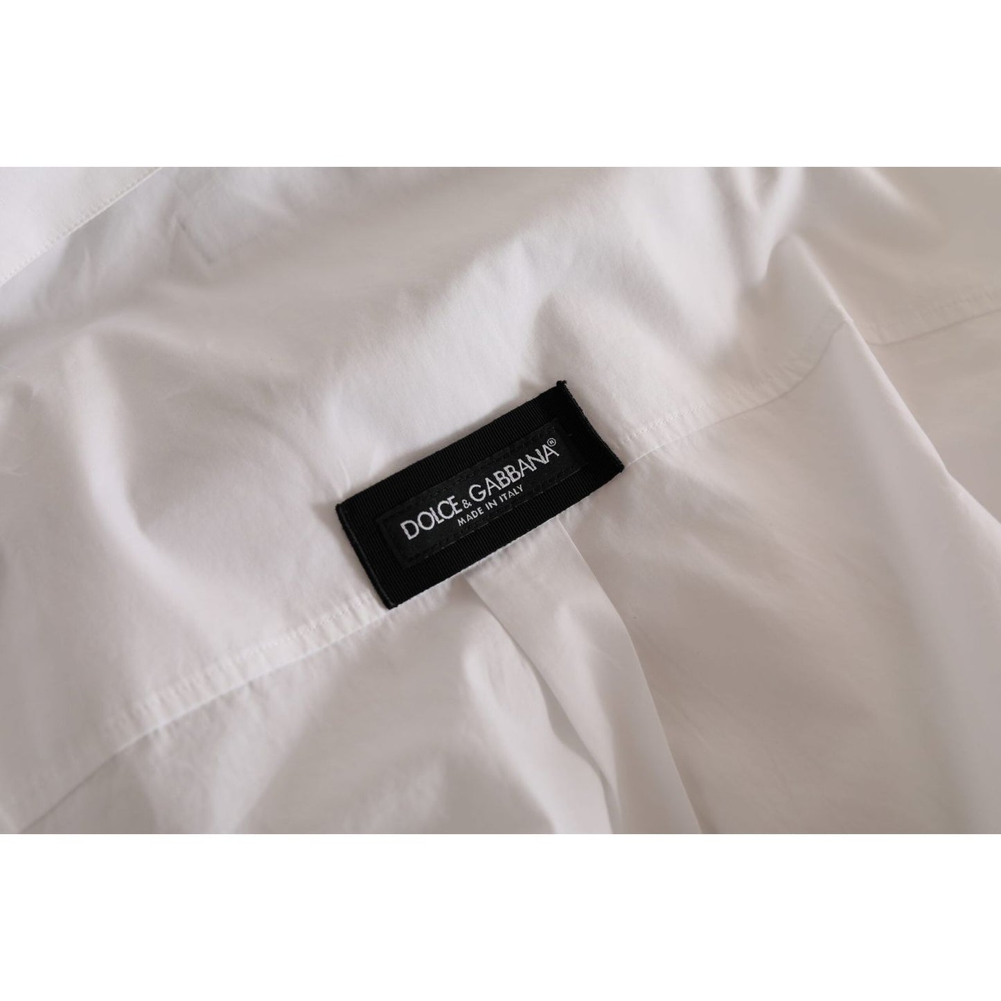 Dolce & Gabbana Elegant White Cotton Formal Shirt Dolce & Gabbana Dark Gray