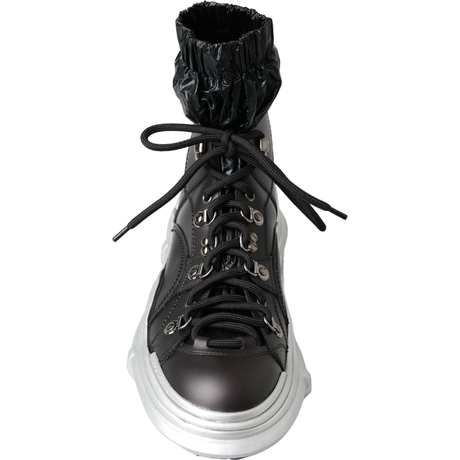 Dolce & Gabbana Black Nylon Galileo High Top Sneakers Shoes