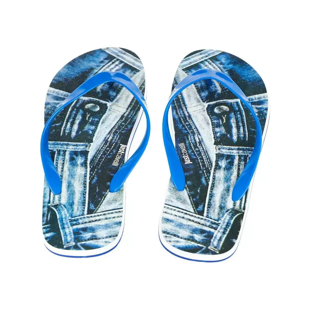 Just Cavalli Light Blue EVA Men Sandal Just Cavalli Dark Slate Blue