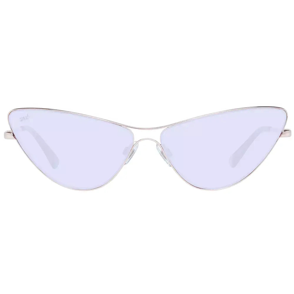 Rose Gold Cat Eye Women's Sunglasses with Purple Lenses, Metal Frame, Full-Rim, 100% UVA & UVB Protection, Includes Branded Case.