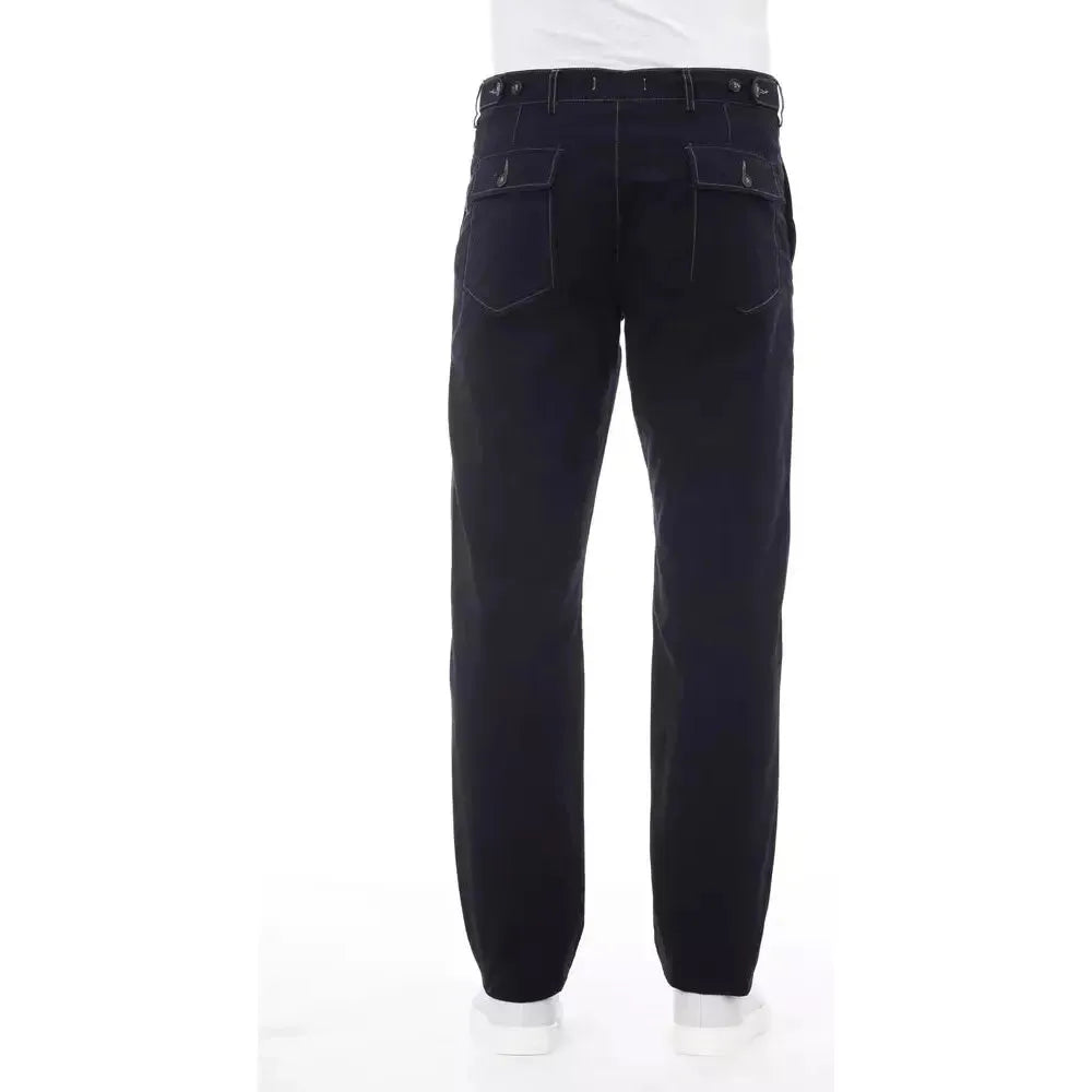 Alpha Studio Blue Cotton Men's Pant AL-23398-IT46 | S