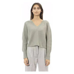 Alpha Studio Green Wool Women Sweater AL-23529-IT42|M