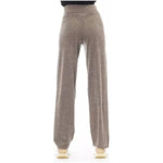 Alpha Studio Brown Wool Women Pant AL-23481-IT42|M