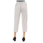 Alpha Studio Gray Wool Women Trouser AL-23482-IT44|L