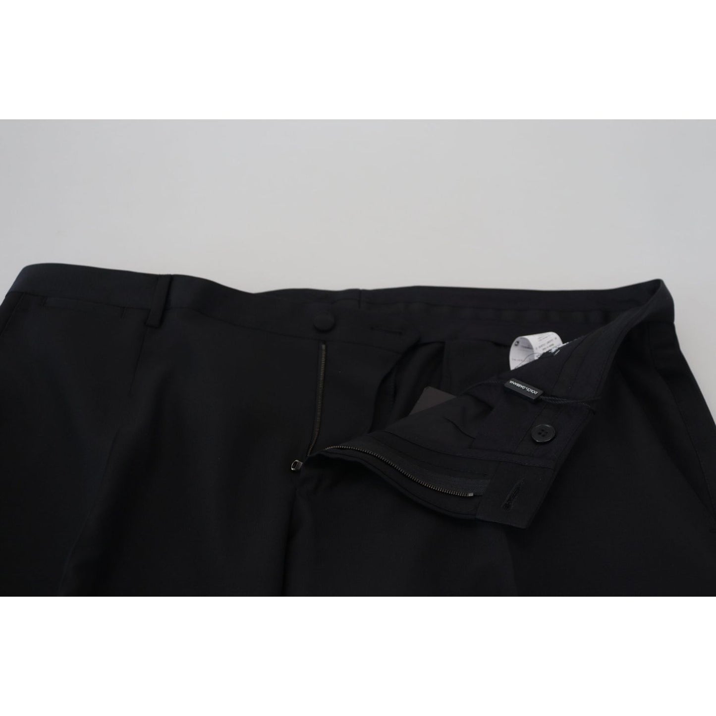 Dolce & Gabbana Black Dress Wool Silk Trouser Pants PAN74726-54