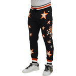 Dolce & Gabbana Black Orange Star Trousers Sport Pants PAN74747- 46