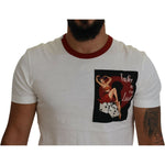 Dolce & Gabbana Cotton White Logo Print Crewneck T-shirt TSH83977-42