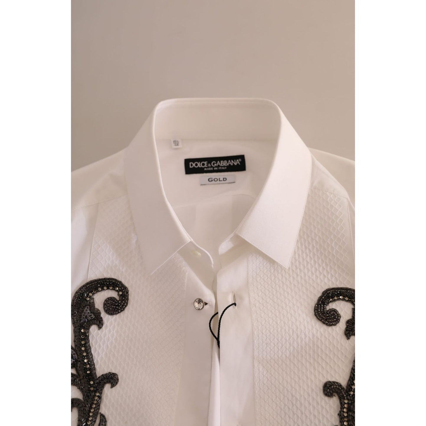 Dolce & Gabbana Italian Designer Slim Fit Tuxedo Shirt Dolce & Gabbana Dark Gray