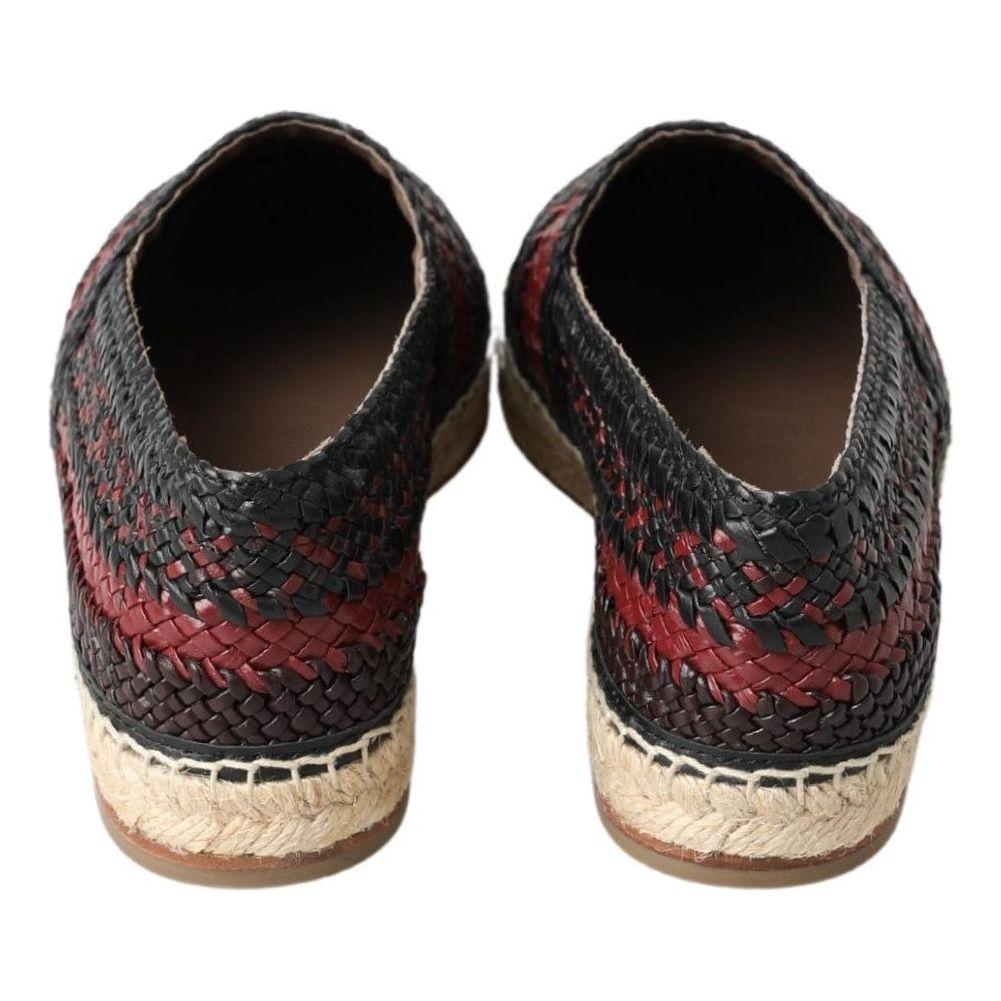 Dolce & Gabbana Elegant Woven Leather Espadrilles Dolce & Gabbana Black