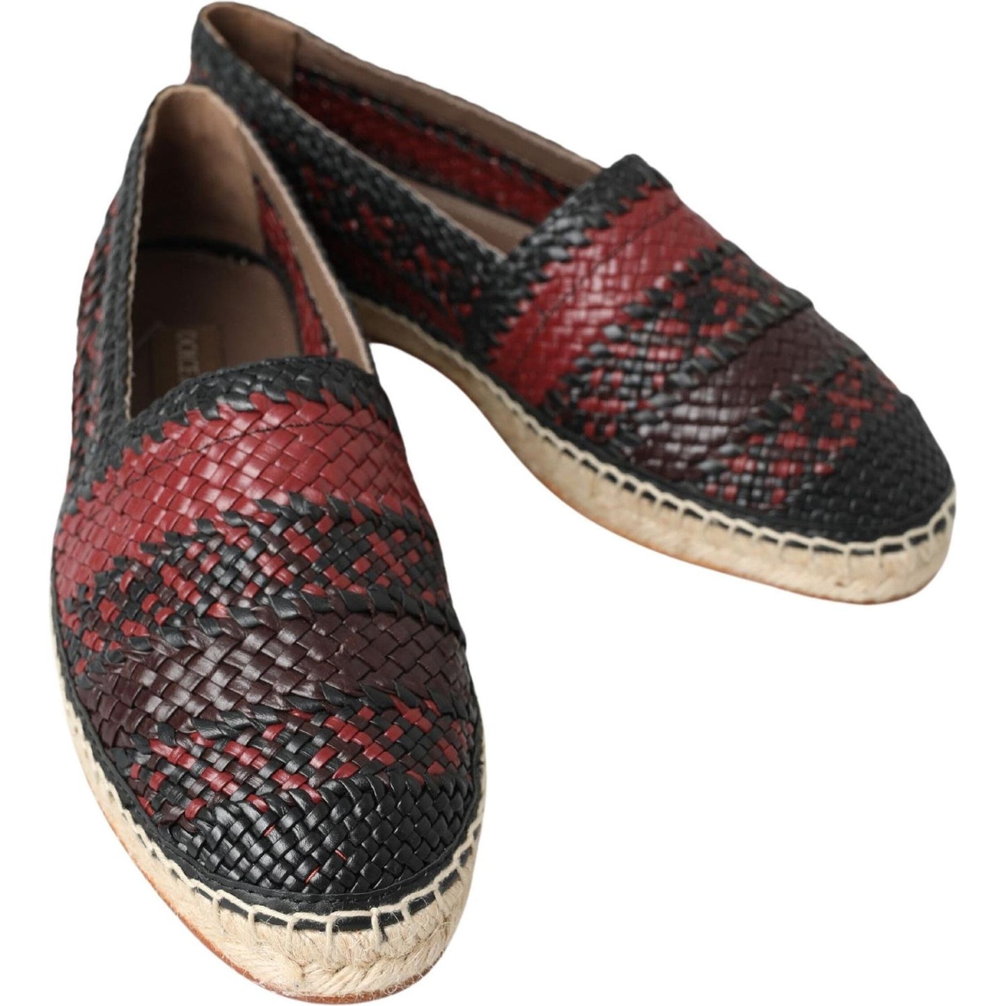 Dolce & Gabbana Elegant Woven Leather Espadrilles Dolce & Gabbana Dark Slate Gray