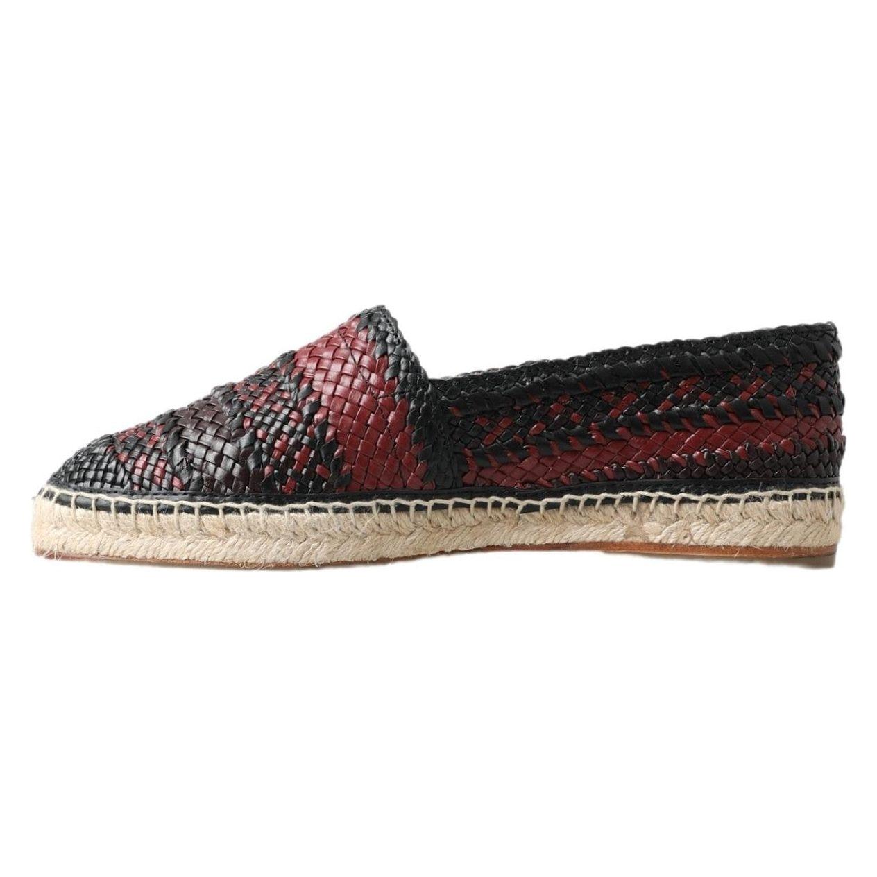 Dolce & Gabbana Elegant Woven Leather Espadrilles Dolce & Gabbana Gray