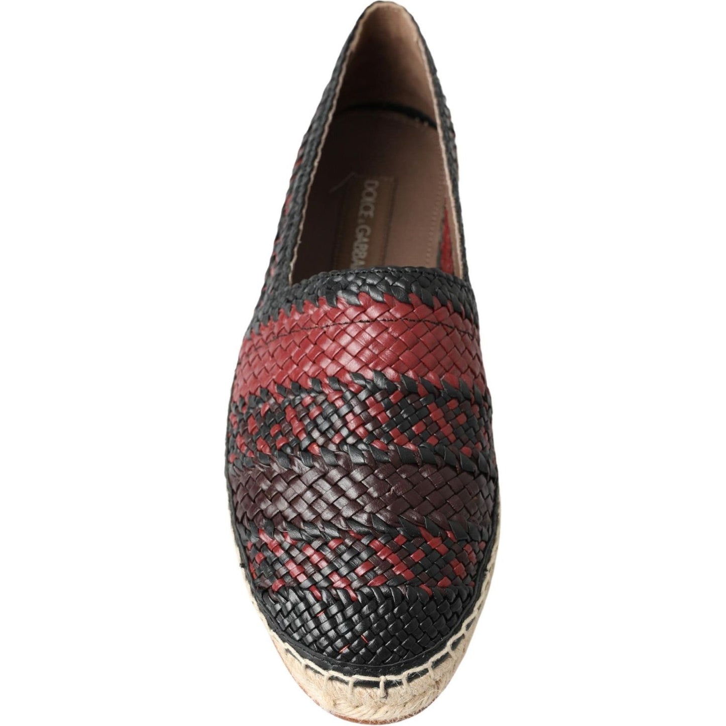 Dolce & Gabbana Elegant Woven Leather Espadrilles Dolce & Gabbana Dark Slate Gray